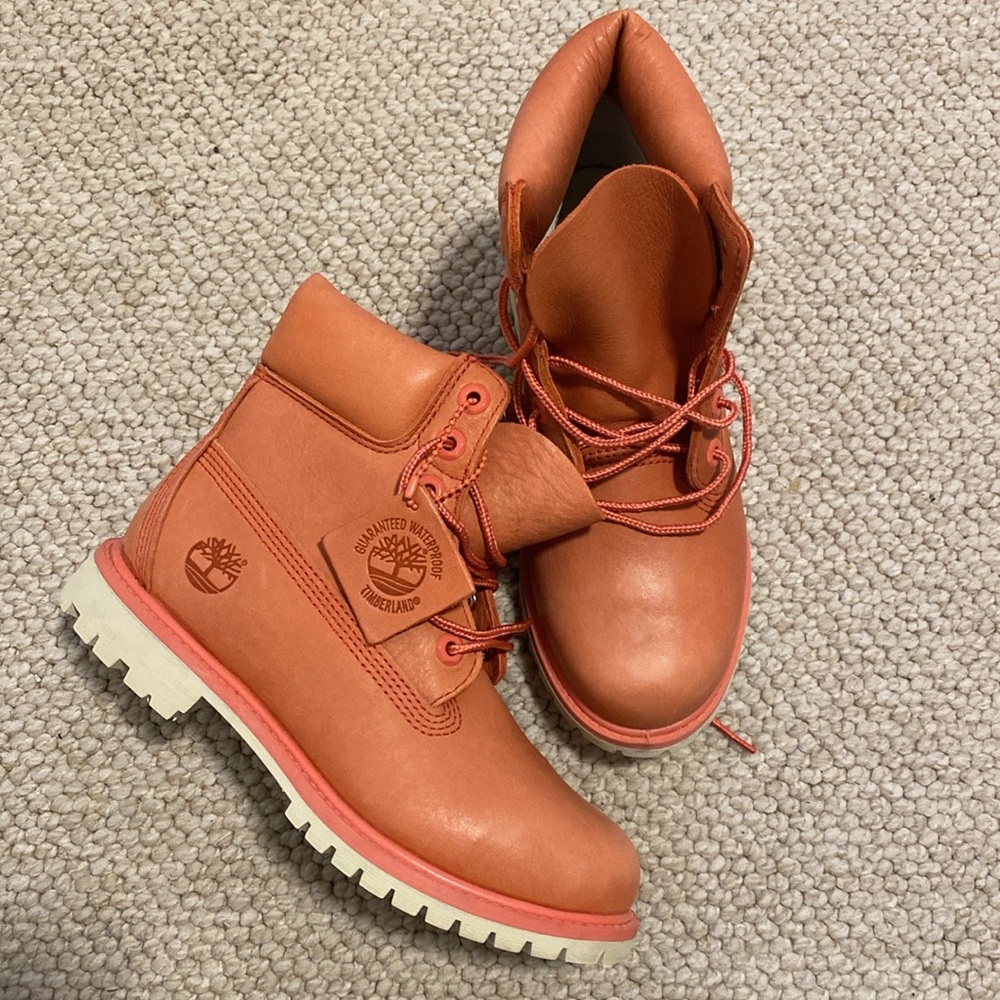 Salmon Pink Timberland 6-inch Premium Boots